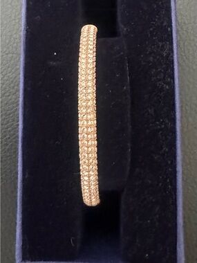 Swarovski Rose Gold Four-Row Crystal Pavé Bracelet Bangle